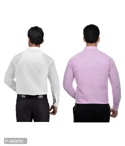 Stylish Cotton Solid Multicoloured Casual Shirt For Men( Pack Of 2 )-thumb2