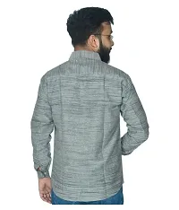 Grey Cotton Solid Casual Shirts For Men-thumb2