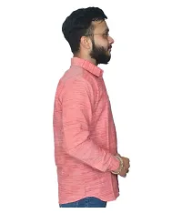 Stylish Cotton Solid Pink Casual Shirt For Men-thumb1