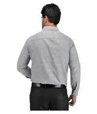 Stylish Cotton Solid Grey Casual Shirt For Men-thumb1