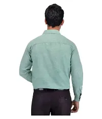 Stylish Cotton Solid Green Casual Shirt For Men-thumb1