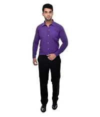 Stylish Cotton Solid Purple Casual Shirt For Men-thumb3