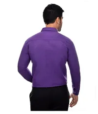 Stylish Cotton Solid Purple Casual Shirt For Men-thumb1