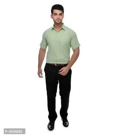 Stylish Cotton Solid Green Casual Shirt For Men-thumb4