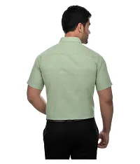 Stylish Cotton Solid Green Casual Shirt For Men-thumb1