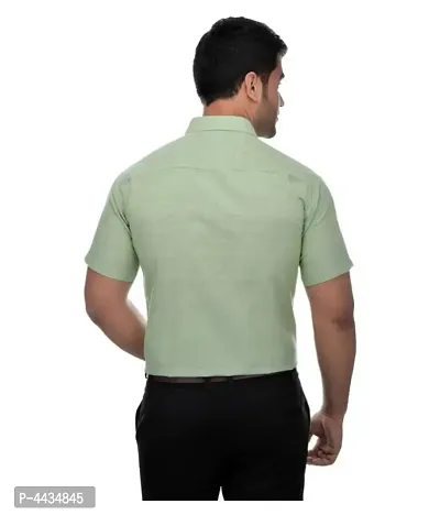 Stylish Cotton Solid Green Casual Shirt For Men-thumb2