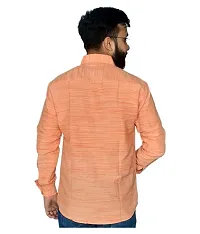 Stylish Cotton Solid Peach Casual Shirt For Men-thumb2
