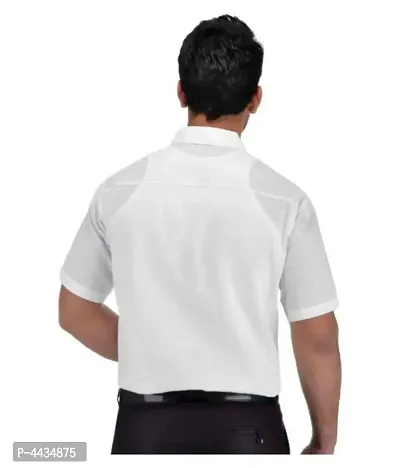 Stylish Cotton Solid White Casual Shirt For Men-thumb2