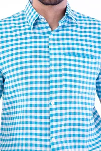 DESHBANDHU DBK Men's Plain Solid 100% Cotton Half Sleeves Regular Fit Formal Shirt's (44, Sky)-thumb4