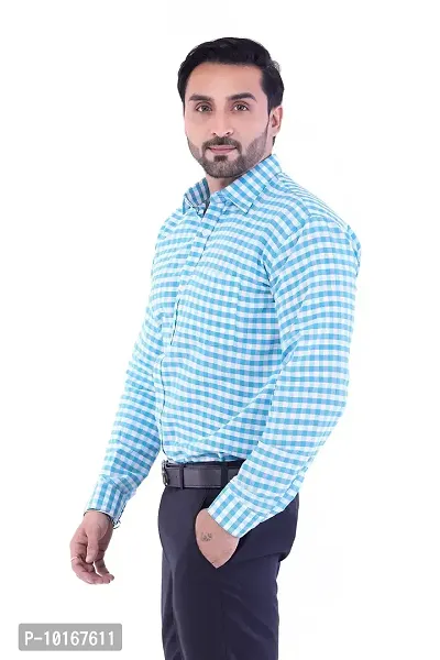 DESHBANDHU DBK Men's Solid Cotton Full Sleeves Regular Fit Shirt (44, Sky)-thumb4