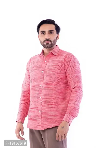 DESHBANDHU DBK Men's Solid Cotton Full Sleeves Regular Fit Shirt (40, Pink)-thumb0