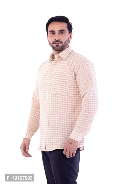 DESHBANDHU DBK Men's Solid Cotton Full Sleeves Regular Fit Shirt (42, Cream)-thumb0