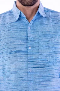 DESHBANDHU DBK Men's Solid Cotton Full Sleeves Regular Fit Shirt (42, Sky)-thumb1