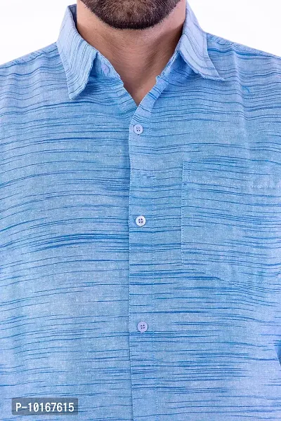 DESHBANDHU DBK Men's Solid Cotton Full Sleeves Regular Fit Shirt (42, Sky)-thumb2