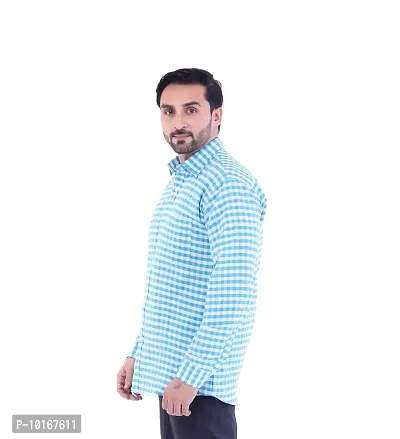 DESHBANDHU DBK Men's Solid Cotton Full Sleeves Regular Fit Shirt (44, Sky)-thumb3