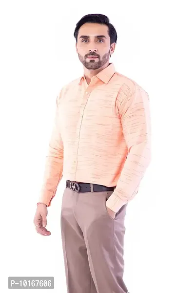 DESHBANDHU DBK Men's Solid Cotton Full Sleeves Regular Fit Shirt (40, Orange)-thumb4