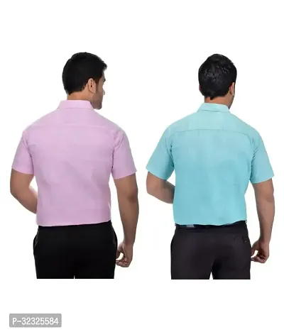 Reliable Multicoloured Cotton Solid Casual Shirt For Men Pack Of 2-thumb2