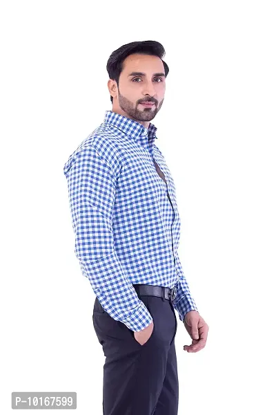 DESHBANDHU DBK Men's Solid Cotton Full Sleeves Regular Fit Shirt (40, Navy)-thumb4