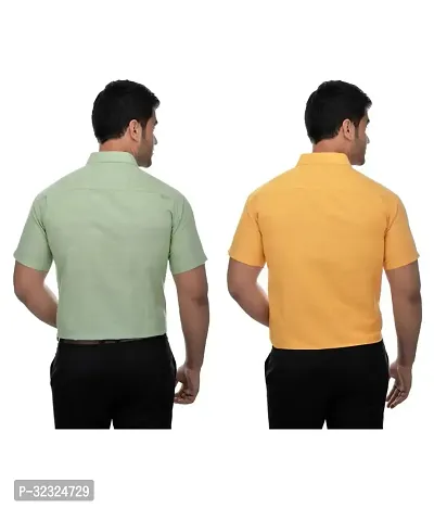 Reliable Multicoloured Cotton Solid Casual Shirt For Men Pack Of 2-thumb2