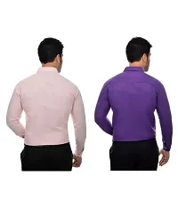 Elegant Multicoloured Cotton  Long Sleeves Casual Shirt For Men Pack Of 2-thumb1