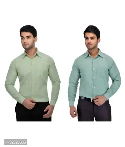 Reliable Multicoloured Cotton Solid Casual Shirt For Men Pack Of 2-thumb0