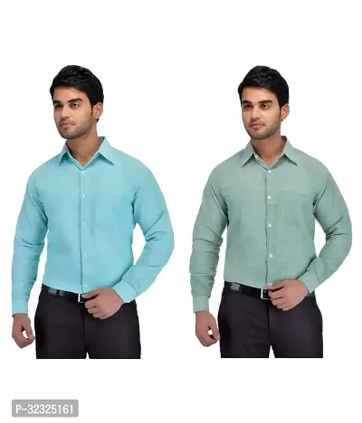 Reliable Multicoloured Cotton Solid Casual Shirt For Men Pack Of 2