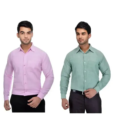 Elegant Long Sleeves Casual Shirt For Men Pack Of 2