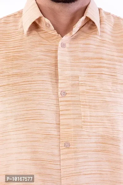 DESHBANDHU DBK Men's Solid Cotton Full Sleeves Regular Fit Shirt (44, Sand)-thumb2