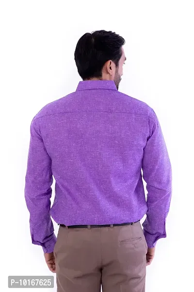 DESHBANDHU DBK Plain Solid 100% Cotton Full Sleeve Shirt for Men's (40, Purple)-thumb2