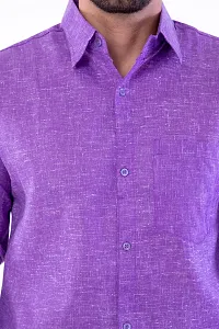 DESHBANDHU DBK Plain Solid 100% Cotton Full Sleeve Shirt for Men's (40, Purple)-thumb4