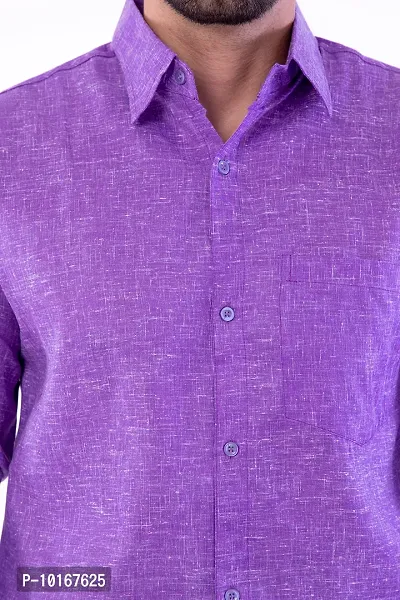 DESHBANDHU DBK Plain Solid 100% Cotton Full Sleeve Shirt for Men's (40, Purple)-thumb5