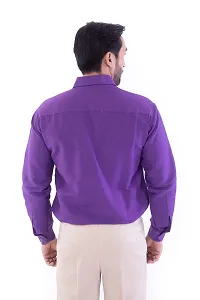 DESHBANDHU DBK Men's Solid Cotton Full Sleeves Regular Fit Shirt (44, Purple)-thumb3