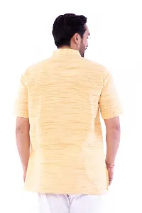 DESHBANDHU DBK Men's Regular Half Sleeves Short Kurta - Casual Ethnic Wear (44, Yellow)-thumb2