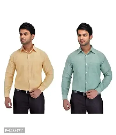 Reliable Multicoloured Cotton Solid Casual Shirt For Men Pack Of 2