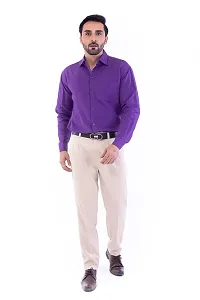 DESHBANDHU DBK Men's Solid Cotton Full Sleeves Regular Fit Shirt (44, Purple)-thumb4