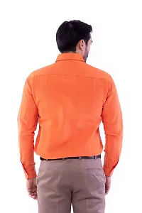 DESHBANDHU DBK Men's Solid Cotton Full Sleeves Regular Fit Shirt (44, Orange)-thumb1