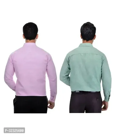 Reliable Multicoloured Cotton Solid Casual Shirt For Men Pack Of 2-thumb2