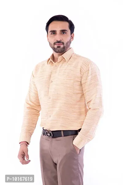 DESHBANDHU DBK Men's Solid Cotton Full Sleeves Regular Fit Shirt (40, Sand)-thumb4