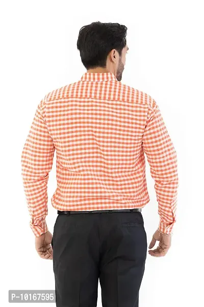 DESHBANDHU DBK Men's Solid Cotton Full Sleeves Regular Fit Shirt (42, Orange)-thumb2