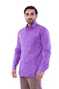 DESHBANDHU DBK Plain Solid 100% Cotton Full Sleeve Shirt for Men's (40, Purple)-thumb2