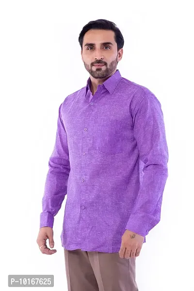 DESHBANDHU DBK Plain Solid 100% Cotton Full Sleeve Shirt for Men's (40, Purple)-thumb3