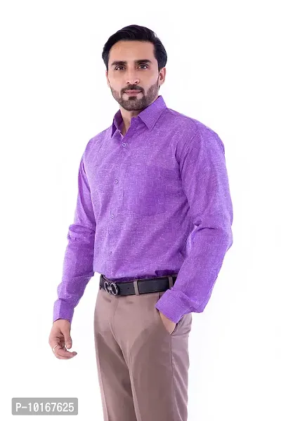 DESHBANDHU DBK Plain Solid 100% Cotton Full Sleeve Shirt for Men's (40, Purple)-thumb4