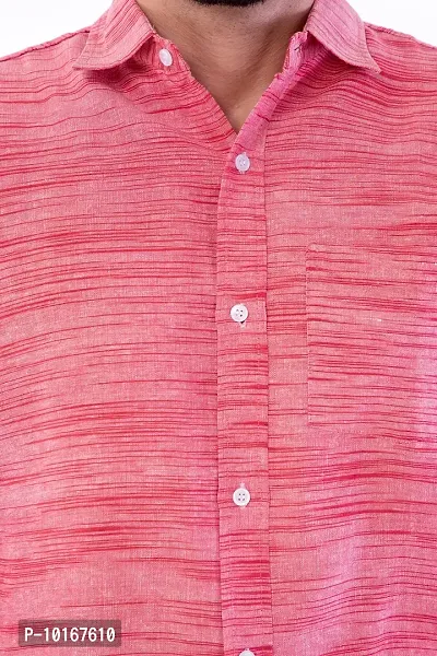 DESHBANDHU DBK Men's Solid Cotton Full Sleeves Regular Fit Shirt (40, Pink)-thumb3