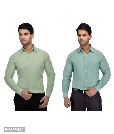 Reliable Multicoloured Cotton Solid Casual Shirt For Men Pack Of 2-thumb0