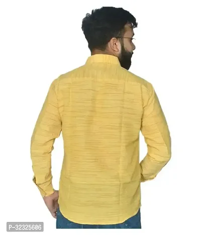 Reliable Yellow Cotton Textured Casual Shirt For Men-thumb3