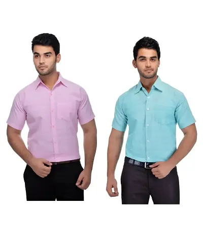 Elegant Short Sleeves Casual Shirt For Men Pack Of 2