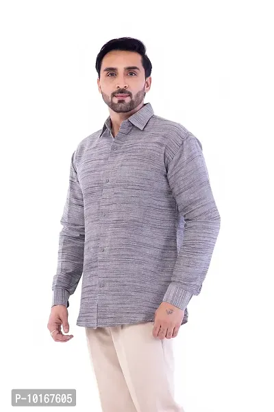 DESHBANDHU DBK Men's Solid Cotton Full Sleeves Regular Fit Shirt (40, Grey)-thumb3