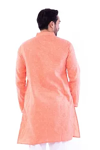 DESHBANDHU DBK Men's Cotton Regular Long Kurta Full Sleeves - Casual Ethnic Wear (42, Orange)-thumb2