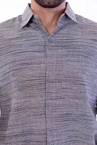 DESHBANDHU DBK Men's Solid Cotton Full Sleeves Regular Fit Shirt (40, Grey)-thumb4