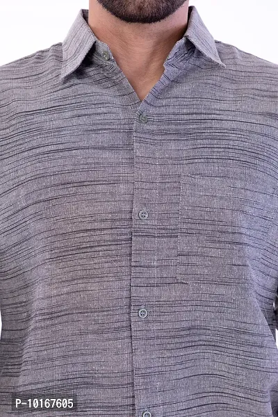 DESHBANDHU DBK Men's Solid Cotton Full Sleeves Regular Fit Shirt (40, Grey)-thumb5